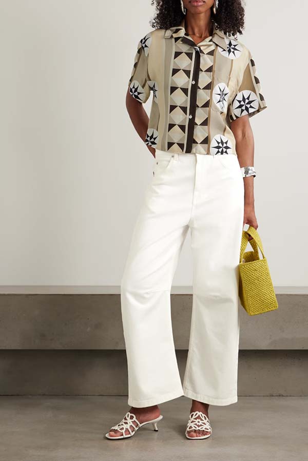 Loewe + Paula's Ibiza white barrel-leg jeans