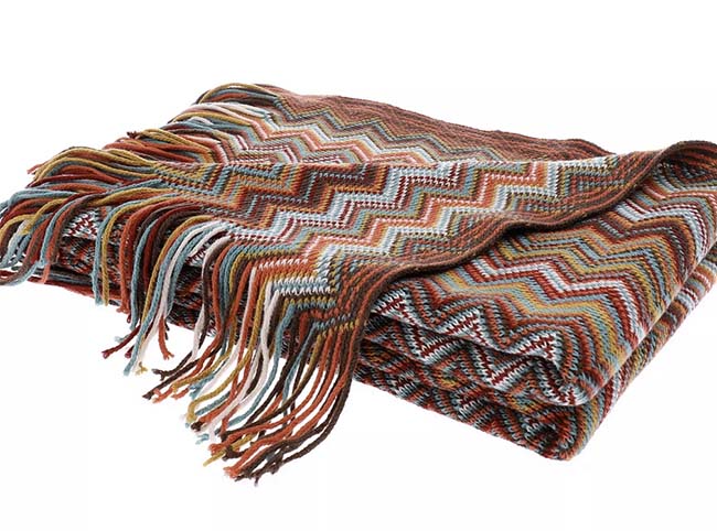 Multi-Color Chevron Pattern Decorative Throw, 60" fountainof30