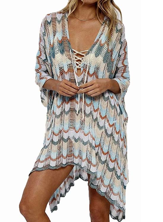 zigzag knit Swimsuit Coverup fountainof30
