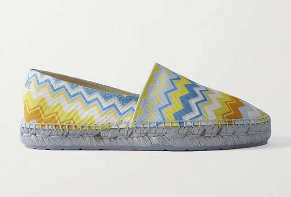 yellow blue white Missoni Printed Twill Espadrilles 