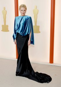 Cate Blanchett in blue and black Louis Vuitton fountainof30