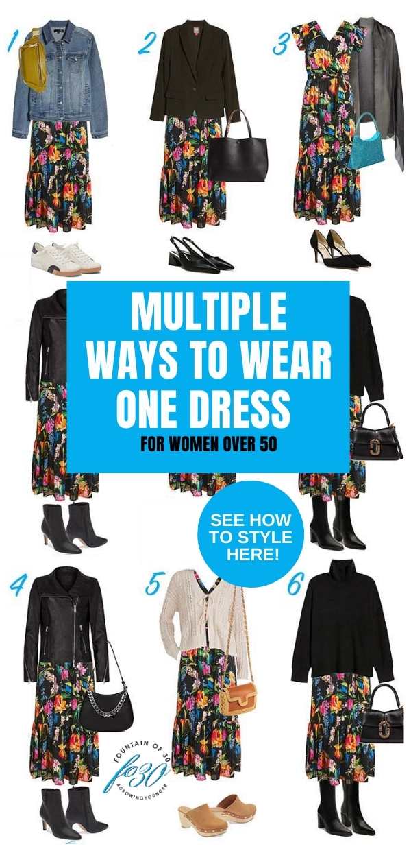 multiple ways to wear a dress for women over 50 fountainof30