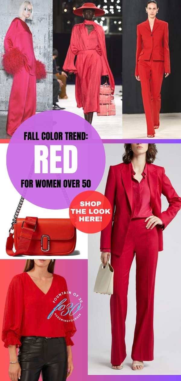 fall 2023 color trend red fashion for women over 50 fountainof30