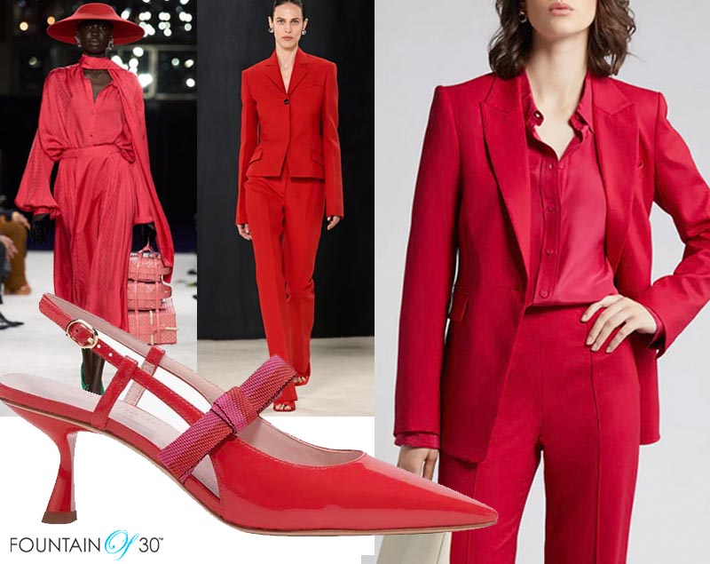 red fashion trend for women over 50 fountainof30