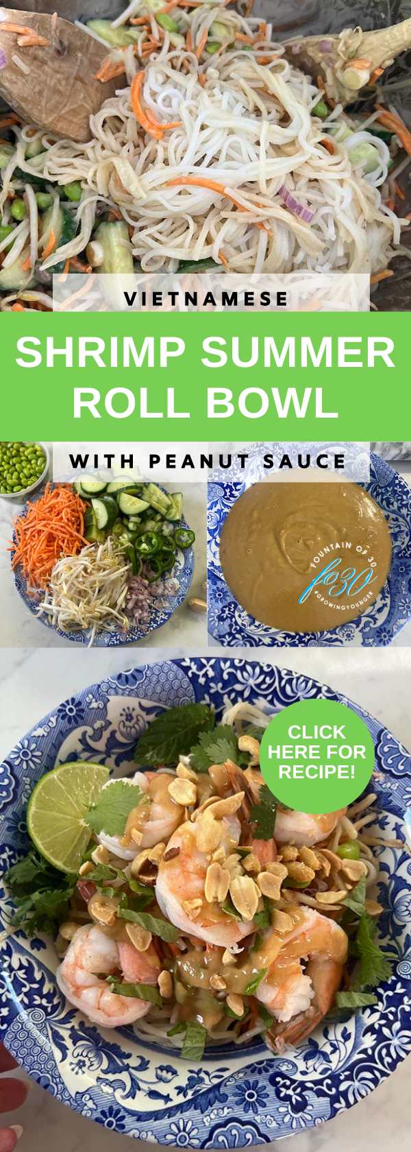 vietnamese shrimp summer roll bowl with peanut sauce fountainof30