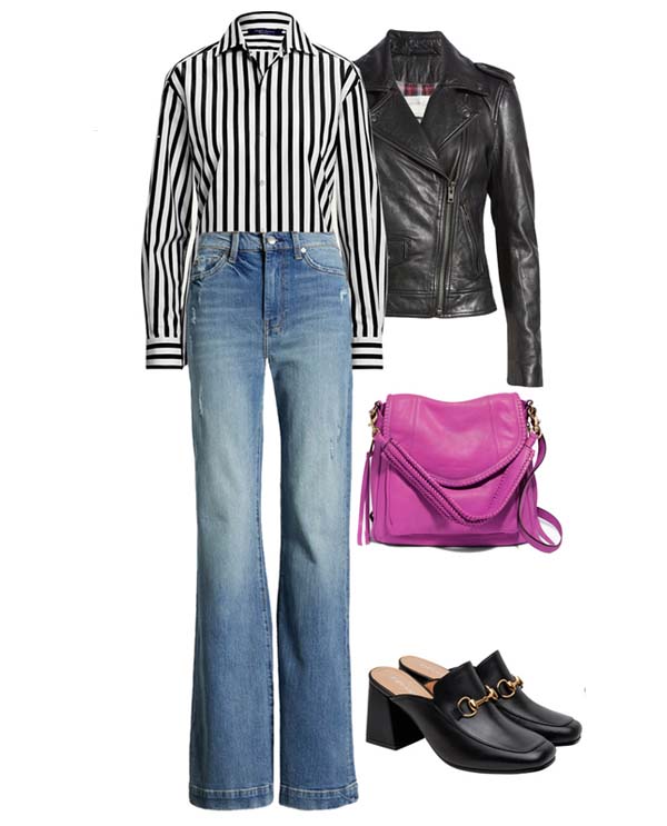 striped shirt with jeans oufit for women over 50 fountainof30