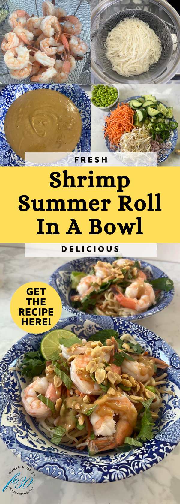 fresh shrimp summer roll in a bowl fountainof30