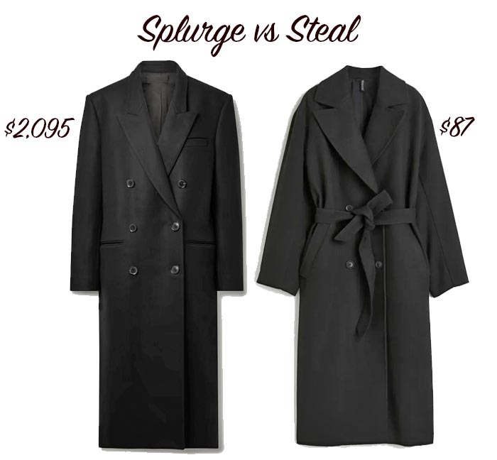 Black Double Breasted Wool Log Coat fountainof30
