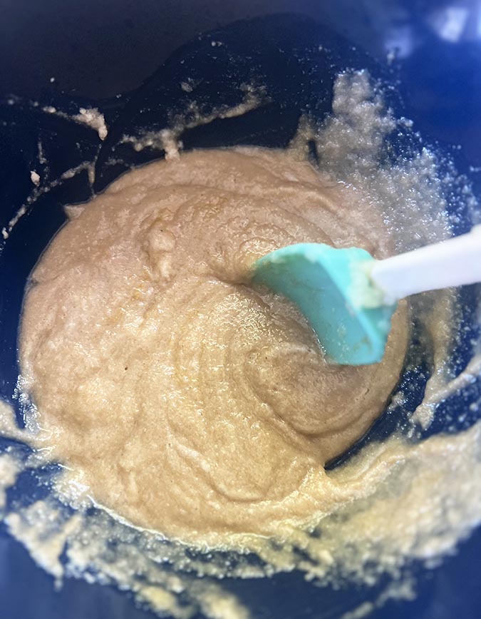 applesauce, honey, eggs, and vanilla in a bowl fountainof30