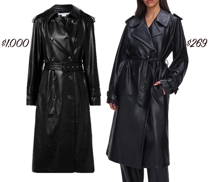 Long Faux Leather Belted Coat fountainof30