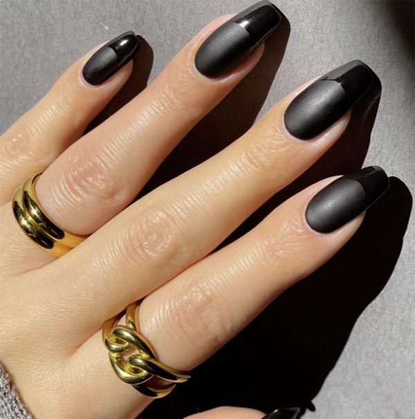 gothcore black nail gloss tips fountainof30