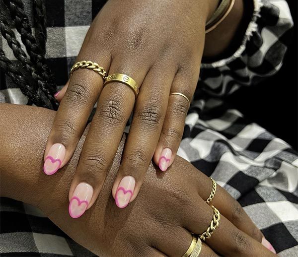hearts on nails trend for fall 2023