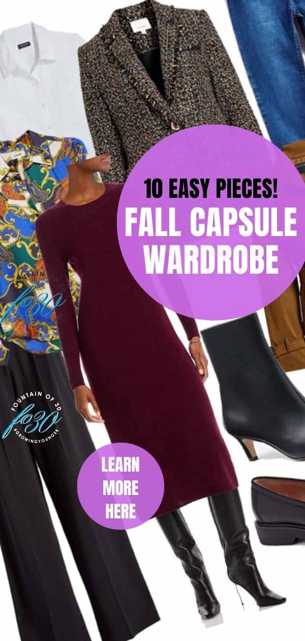 fall capsule wardrobe for women over 50 fountainof30