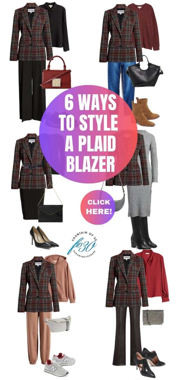 6 ways to style a plaid blazer fro fall 2023 fountainof30