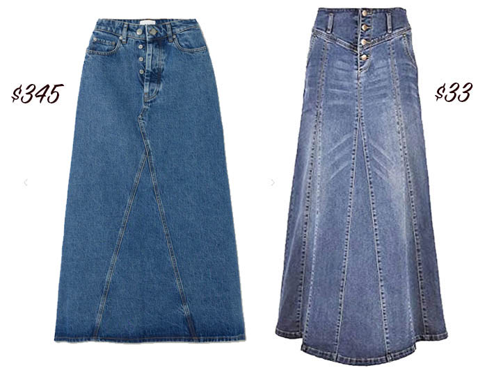 maxi a-line denim skirt and look for less fountainof30