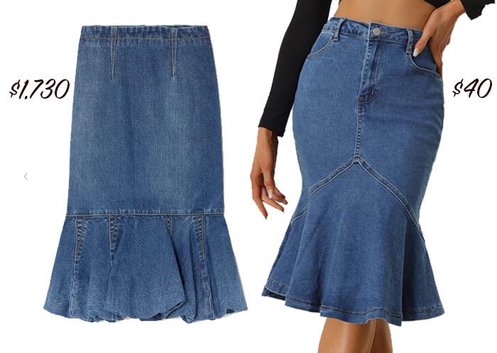 ruffle hem jean skirts high and low price fountainof30