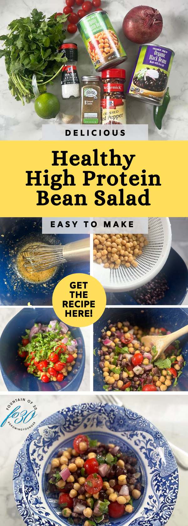 delicious healthy high protein bean salad fountainof30