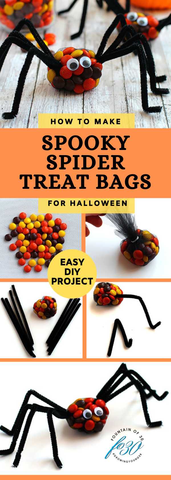 how to make spooky spider shaped treat bags fountainof30