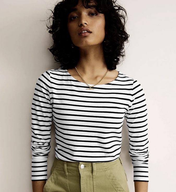 Boden Ella Long Sleeve Breton stripe top fountainof30