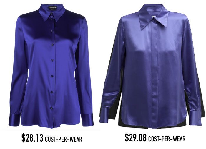 blue silk shirt cost per wear comparison fountainof30