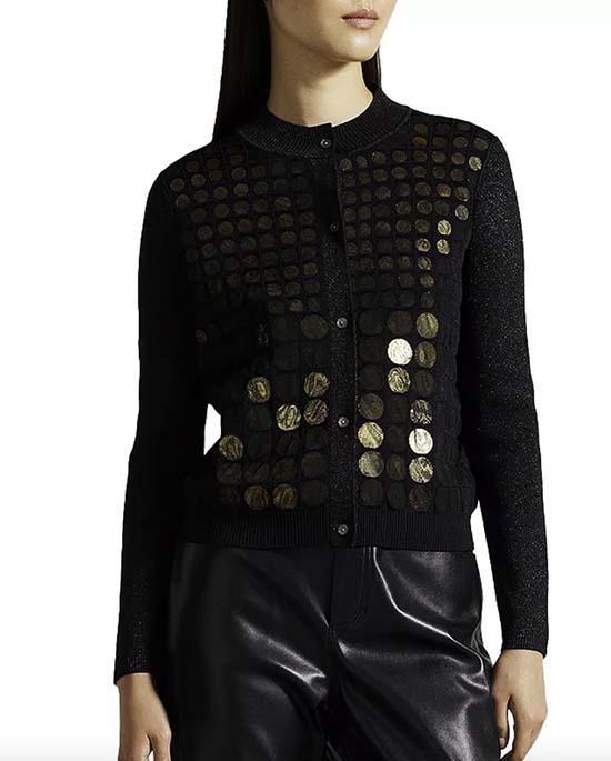 Ted Baker Vivione Trapped Sequin Cardigan black fountainof30