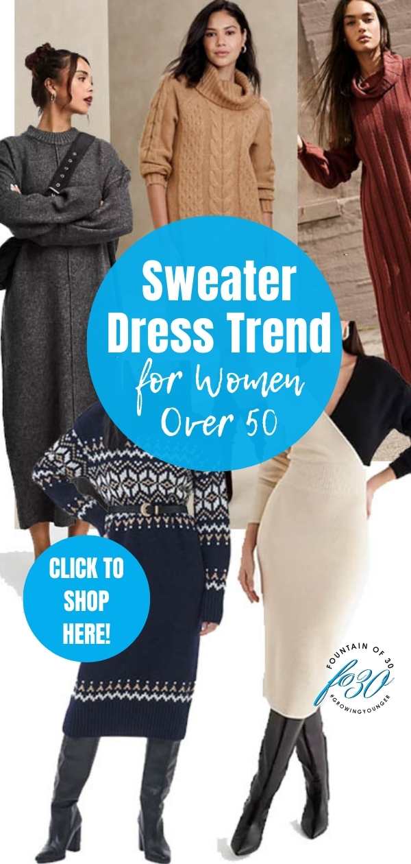 sweater dress trend for women over 50 fountainof30