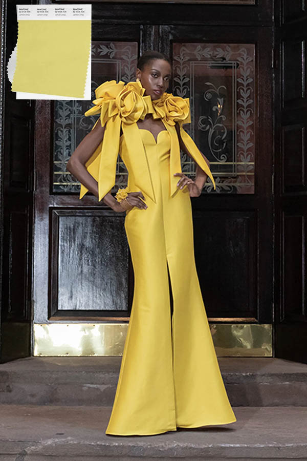 Lemon Drop gown at Badgley Mischka spring 2024 fountainof30