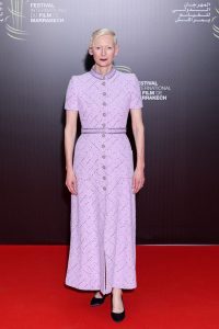 TIlda Swinton best dressed in 2023 pink Chanel dress