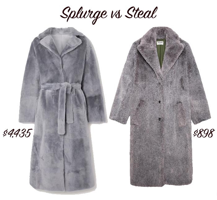 Grey Shearling Warm Winter Coat fountainof30