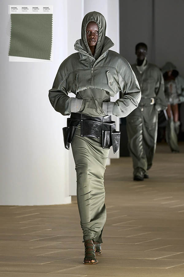 Watercress jacket and maxi hoodie at Dion Lee Spring 2024