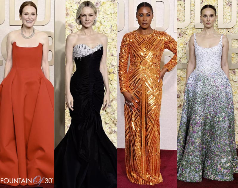 golden globes awards 2024 red carpet fashion fountainof30