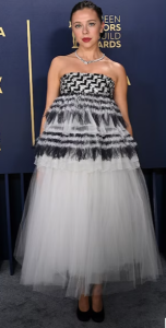 SAG Awards 2924 fashion Bel Powley in Chanel