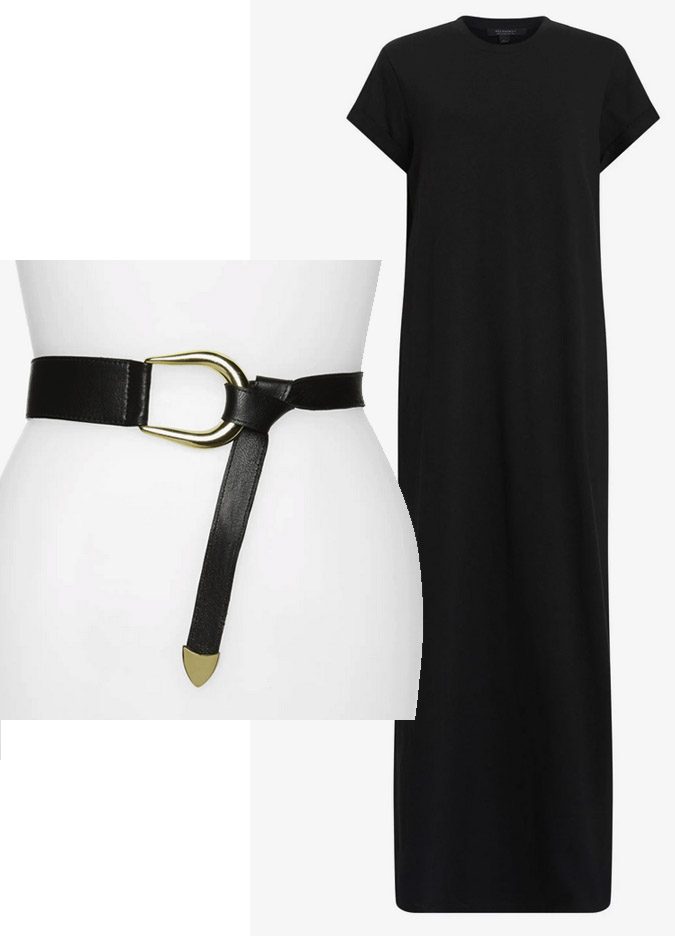 Hip Slung Belt With a T-shirt Dress fountainof30