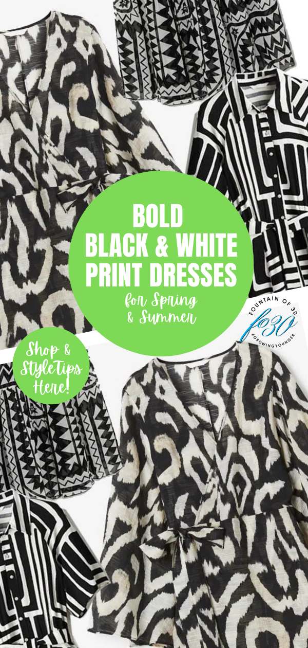 black and white print dresses for spring and summer fountainof30