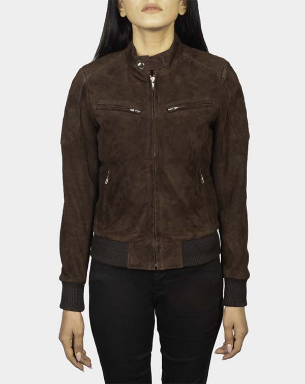 Mocha Suede Bomber Jacket fountainof30