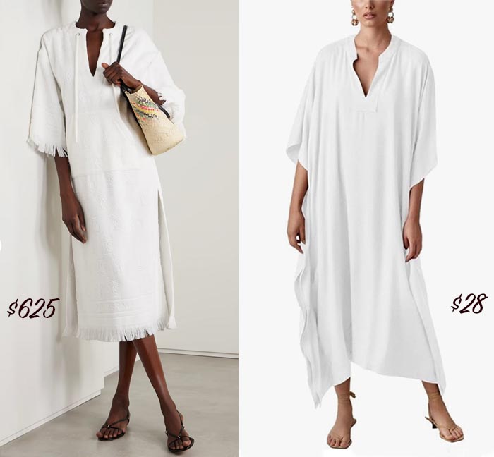 white Caftan Coverup splurge vs steal fountainof30