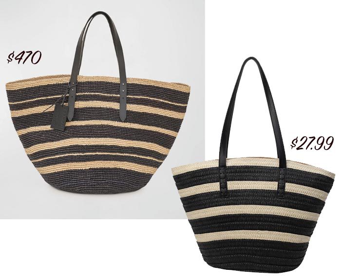 stripe Straw Beach Bag designer vs look for less fontainof30