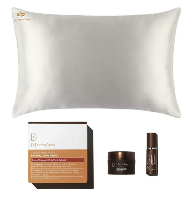 Dr. Dennis Gross Skincare and Slip pillow gift set fountainof30