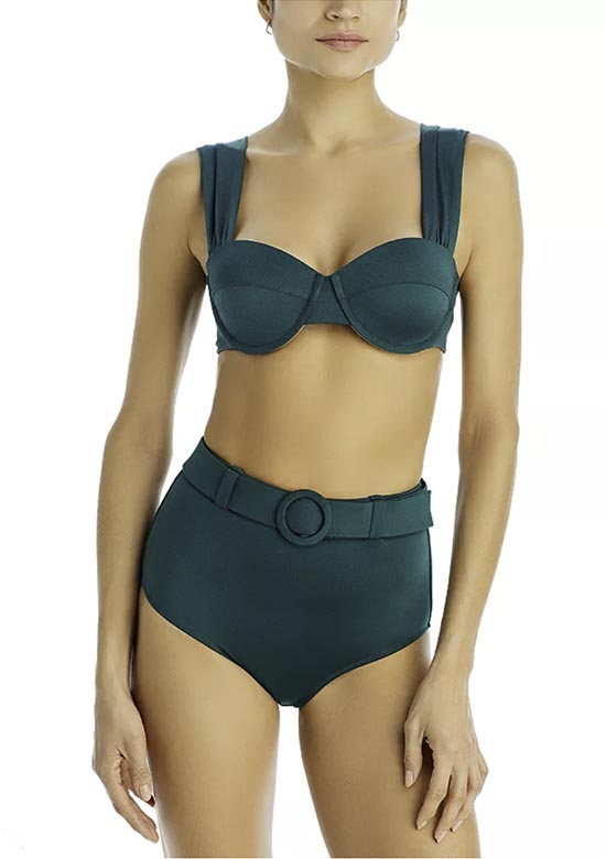 high waisted bikini green fountainof30