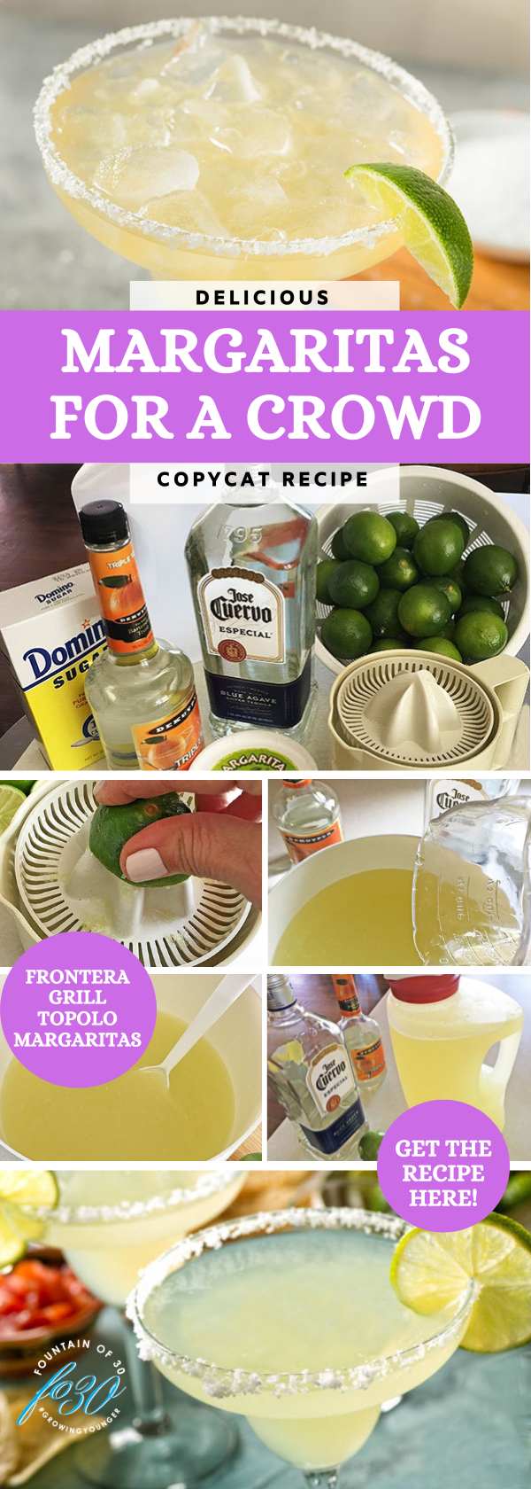 how to make and serve frresh margaritas for a crowd fountainof30