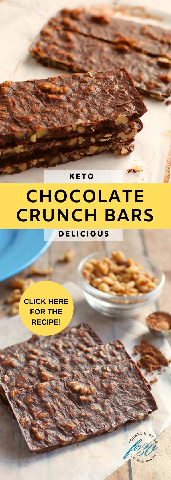 make your own keto chocolate crunch bars fountainof30