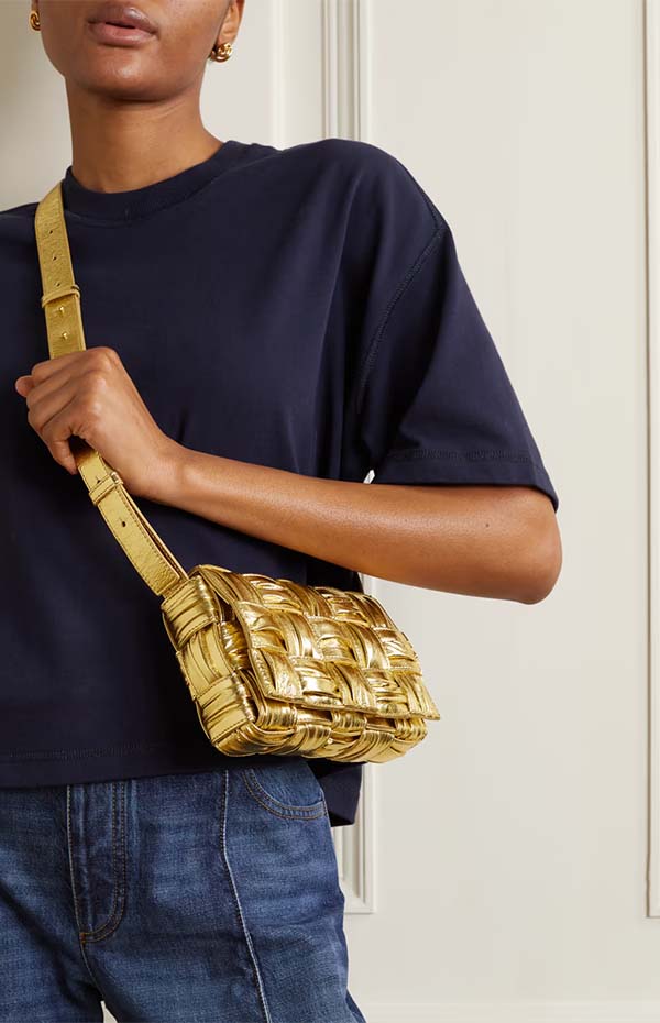 metallics trend for spring gold bag fountainof30