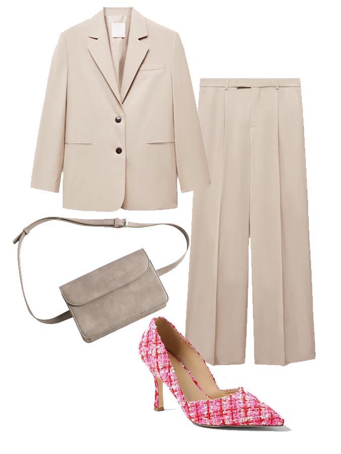 Outfit Inspo for Women Over 50 suit and belt bag fountainof30