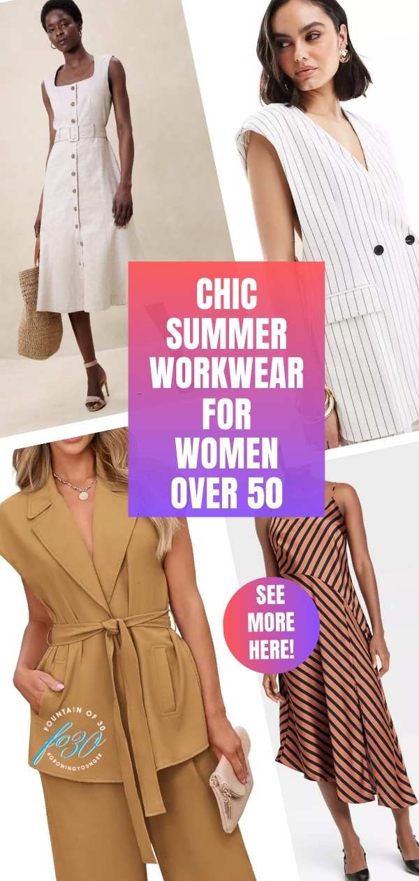 chic summer work outfit ideas for women over 50 fountainof30