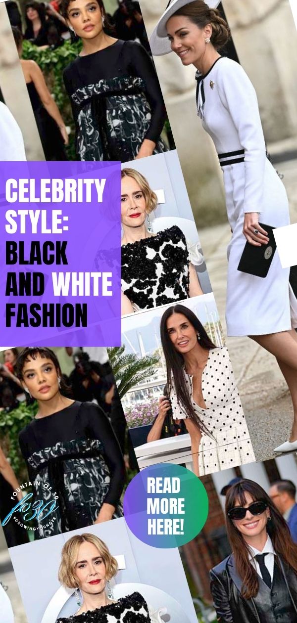 black and white outfits on celebrities 2024 fountainof30
