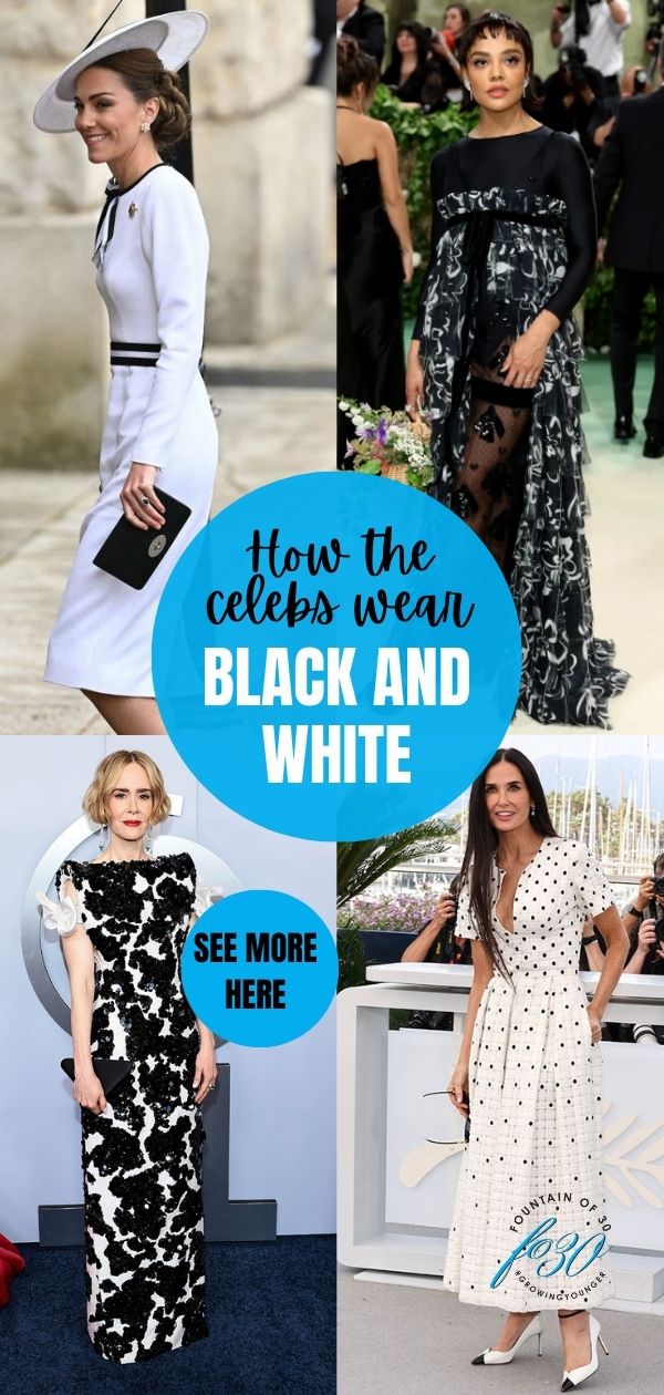 how the celebs wear black and white fashion fountainof30