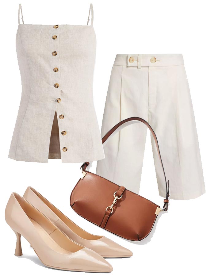 daytime long shorts outfit fountainof30