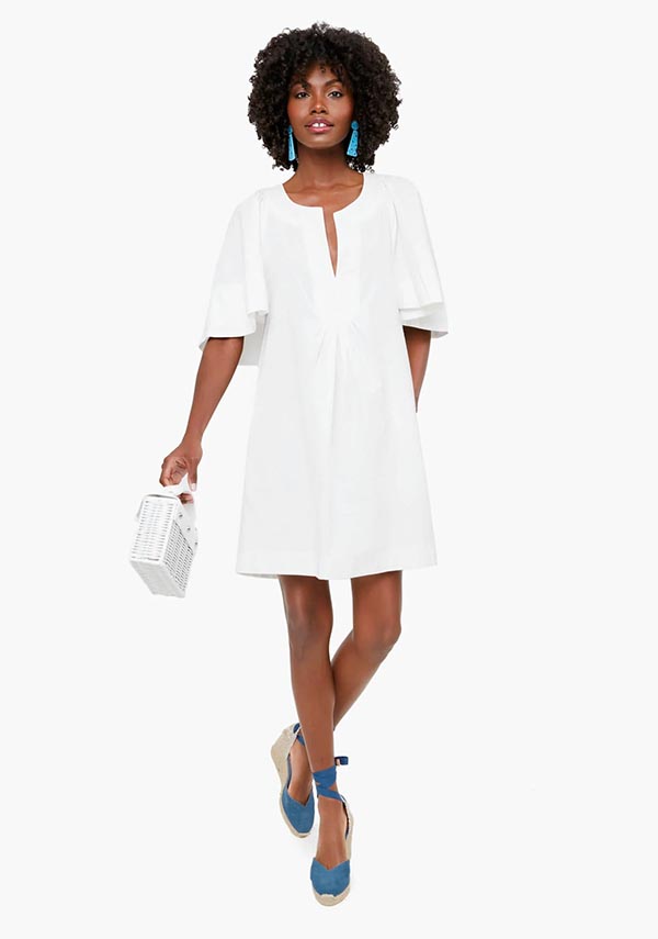 Pomander Place White Finley Flutter Sleeve Dress
