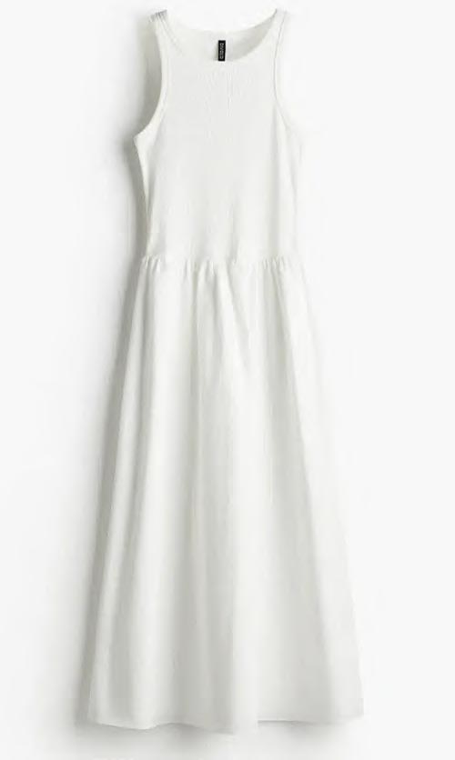 Poplin-skirt Ribbed Jersey
