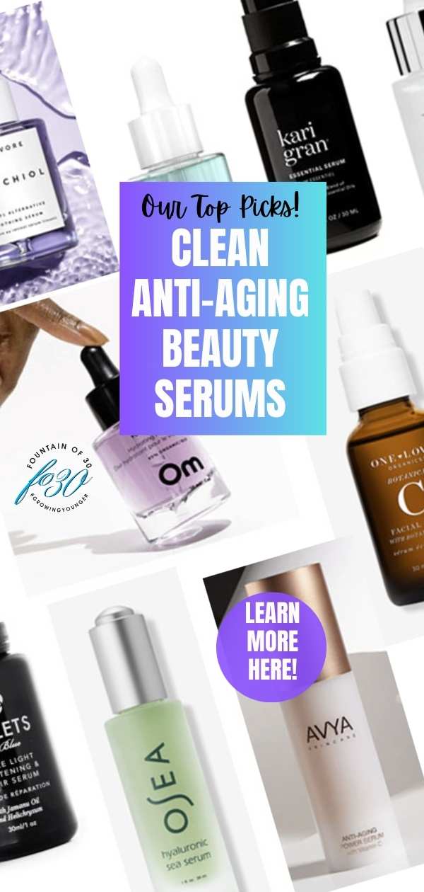 best clean beauty natural and organic antiaging face serums fountainof30